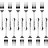 Stainless Steel Dinner Fork Set - 7.2-Inch, Rose Pattern, Set of 12