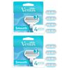 Venus Smooth Women's Razor Blade Refills - 4 Count 2 Pack - 8 Refills Total