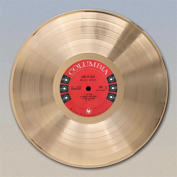 Miles Davis "Kinda Blue" Gold LP Record wall art