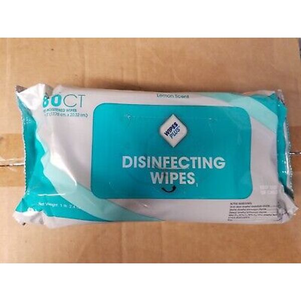 8 Pk Wipes Plus Brand Lemon Scented Disinfecting Wipes 80ct