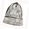 KGM Accessories Hot new Metallic Silver beanie hat black