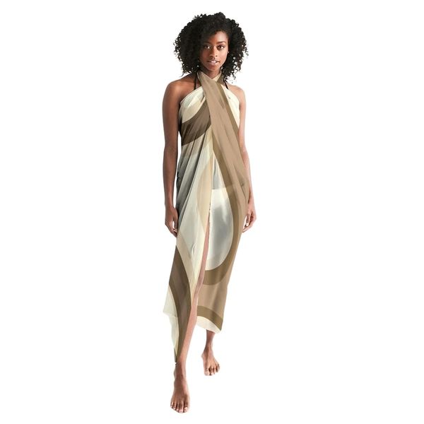 Sheer Sarong Swimsuit Cover Up Wrap / Brown Swirl - Universal