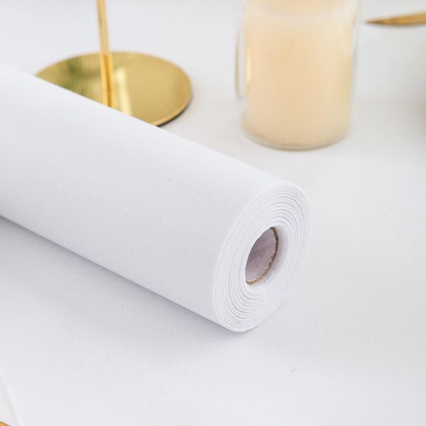 Simurq Vlies tischläufer Modern | Tischband Tischdeko Geburtstag & Hochzeitsdeko Tisch Deko | Table Runner Tischläufer Rolle Einweg | Tischläufer Weiß (Weiß, 30 cm x 25 m)