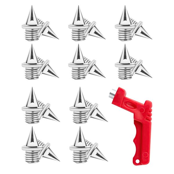 20pcs Track Spikes with Spike Wrench Stainless Steel Replacement for Sports Shoes Long Jump Track and Field Sprint Running Shoes,1/4inch