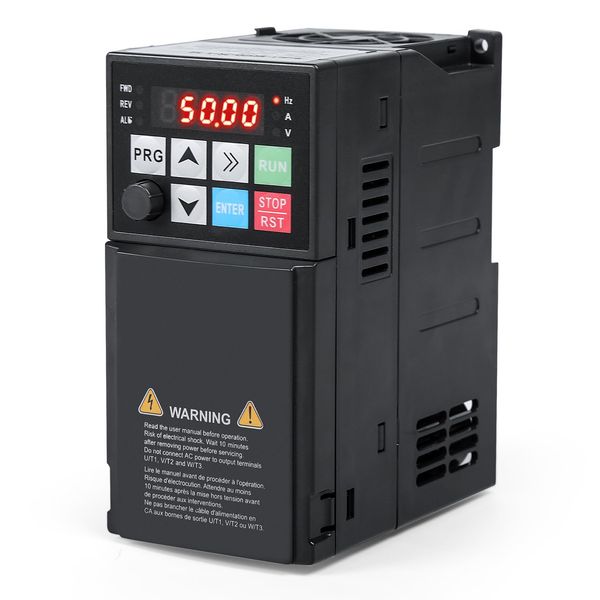 Risegun Variable Frequency Controller, 1.5kW 220V Single Phase Input Three-Phase Output Variable Frequency Drive, VFD Inverter Frequency Converter Motor Speed Controller for Fans, Water Pumps