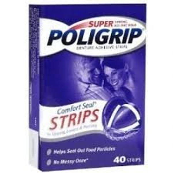 Super Poligrip Comfort Seal Strips Denture Adhesive - 40 Strips (pack of 6)