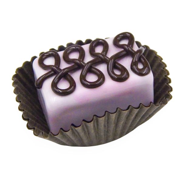 Strawberry Bar with Chocolate Scroll Art Glass Treat (Without Bite)