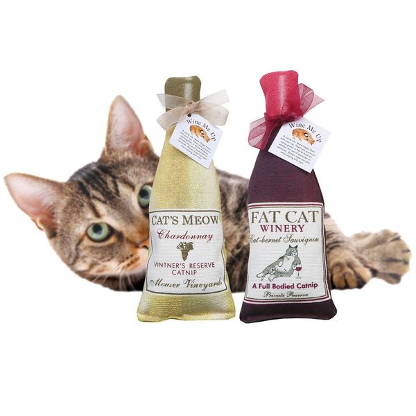 Alice's Cottage Wine Me Up Fun Catnip Toys - Wine Bottle Shaped