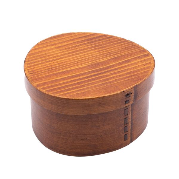 Bendowappa A-10-273073 Wooden Lunch Box, Lacquered, Approx. 5.5 x 3.1 inches (14 x 8 cm), Divider, Lunch Box, Single Tier, Ousubi-Shaped