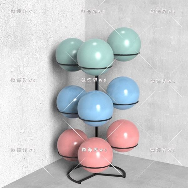 Gym Ball Organizer Shelf Holder Rack Gym Pilates Yoga Ball, Gold-6 (55-75cm Ball) Height 140cm, Silver 6pcs 55-75cm Ball Height 140cm