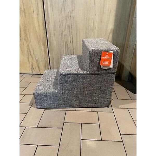 Best Pet Gray Foldable Pet Steps/Stairs with CertiPUR-US Certified Foam