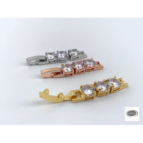 ONDEGO Clasp Zirconia Extension Silver Rose Gold Necklace Bracelet Intermediate Piece Clasp (Rose Gold)