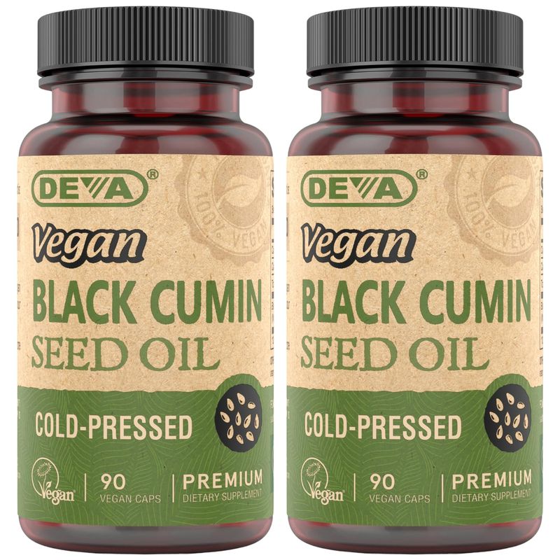 DEVA Vegan Nutrition Black Cumin Seed Oil, Cold-Pressed, Unrefined, 90 ...