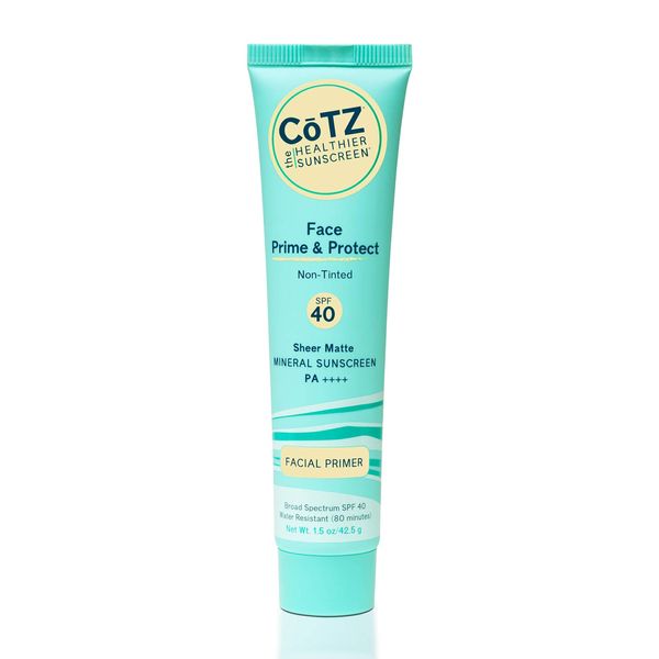 COTZ Face Prime & Protect Non-Tinted Mineral Sunscreen and Facial Primer Broad Spectrum SPF 40; PA++++ 1.5 oz / 42.5 g.