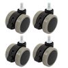 sourcingmap 2-inch Twin PU Wheel M8 Threaded Stem Connector Brake Swivel Caster 4pcs