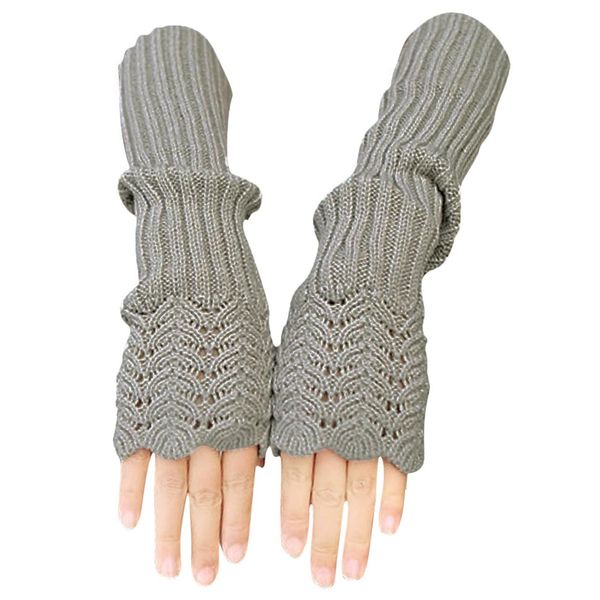 Novawo Womens Stylish Fingerless Gloves Warm Long Arm Warmers Winter Gloves