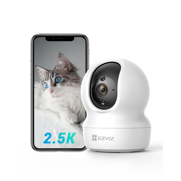 EZVIZ 4MP 2.5K Indoor Security Camera Wireless with App, No Subscription, Baby Monitor, Pet Camera. Motion Detection, Auto Tracking, Night Vision, Alarm, Two Way Audio, Alexa Google IFTTT Control(CP1)