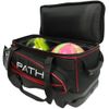 Pyramid Path Premium Deluxe Double Roller with Oversized Accessory Pocket Bowling Bag (Black/Red)