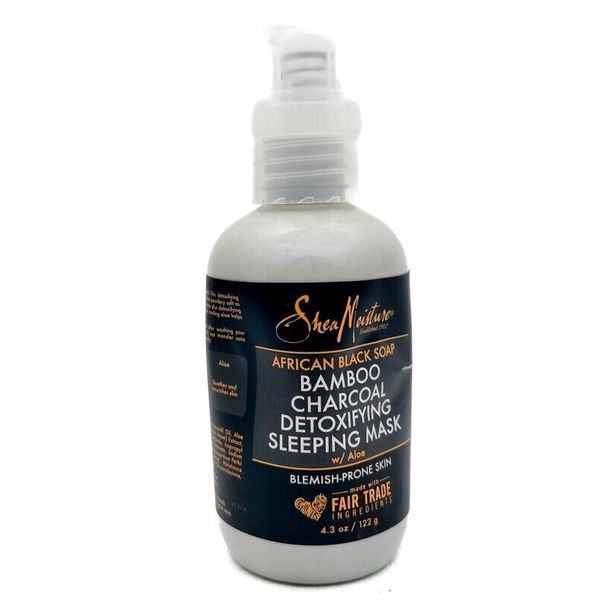 Shea Moisture AFRICAN BLACK SOAP Bamboo Charcoal Detoxifying Sleeping Mask 4.3oz