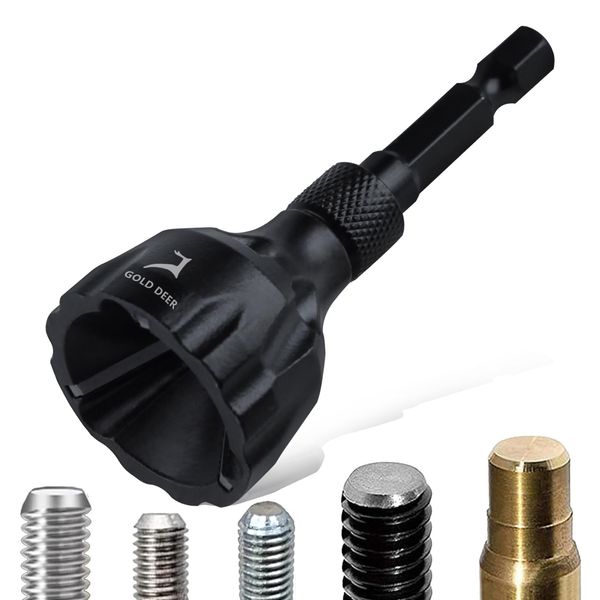 GOLD DEER Burr Removal Chamfering Tool, Burr Removal Chamfering Tool, High Speed Hex Shank, Deburring Drill Bit, Chamfering Bit, Chamfering Cutter, Deburring, Deburring Bit, Reamer, Compatible Screw