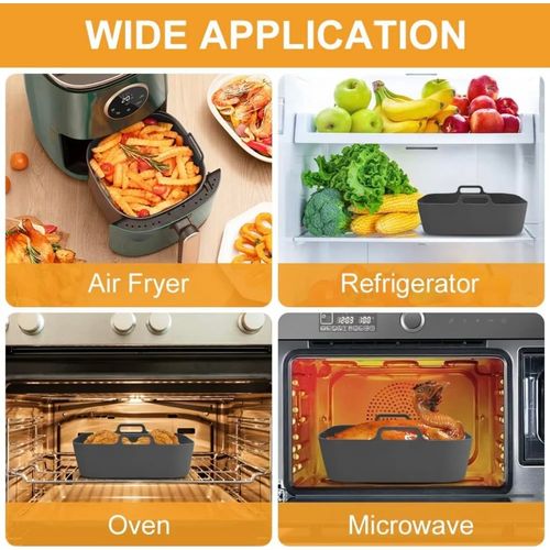 Cooke & Miller Silicone Air Fryer Liner. Reusable Air Fryer Silicone Liner for Ninja Air Fryers, Philips Air Fryers, Square Air Fryer