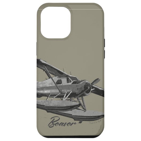 iPhone 14 Pro Max DHC-2 Beaver Floatplane Charcoal Drawing Airplane Design Smartphone Case