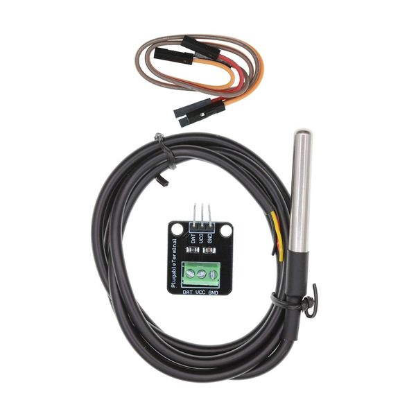 DS18B20 Temperature Sensor Module Kit Waterproof 100CM Digital Sensor Cable Stainless Steel Probe Terminal Adapter For Arduino