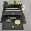 flevado High-Quality Wallet Buffalo Leather Eagle Embossed RFID Protection Grey, gray, Modern