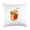 Apple Juice Box Throw Pillow