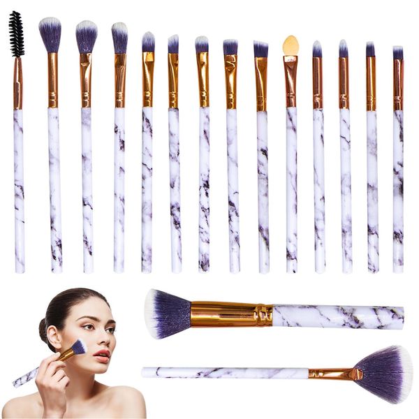 Kisbeibi Make Up Pinsel Set, 16 Stück Schminkpinsel Kosmetikpinsel Set, Premium Pinselset Makeup für Foundation, Concealers, Rouge und Lidschatten(Weiß)