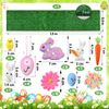 Abitoncc Easter Table Decorations Easter Artificial Grass Table Runner 150*40 cm, Easter Plastic Eggs, Mini Chicks, Faux Grass Runner for Spring and Summer Time Tea Party Easter Decorations for Table