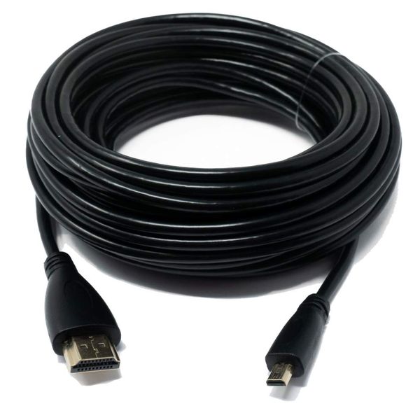 System-S HDMI 1.4 Cable 10 m Male to Micro Male Adapter in Black