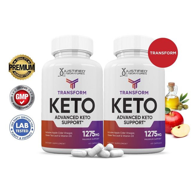 Transform Keto ACV Pills 1275 MG Stronger Than Gummies Keto Support 2 Bottles