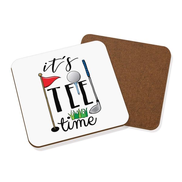 It's Tee Time Golf Coaster Drinks Mat