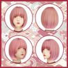 FESHFEN Wig, Bob, Short, Princess Cut, Full Wig, Wig, Princess Hair, Women's, Straight, Natural, Halloween, Small Face, Harajuku Style, Patty Bangs, Everyday, Heat Resistant, Cherry Pink