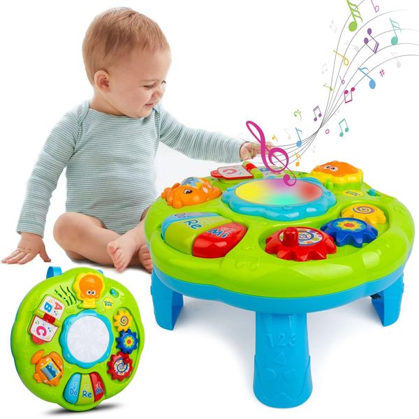 Baby Toys 6-12 Months, Baby Activity Table Center, Musical Toys for Infant Toddler 0 3 6 9 12 18 Months, Boy Girl Toys for 1 2 3 Year Old