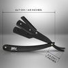 BRV MEN Professional GERMAN Steel Straight Edge Barber Razor - 100 Lord Platinum Single Edge Razor Blades - 100% German Stainless Steel Shavette - Shaving Knife For Men and Women - Black