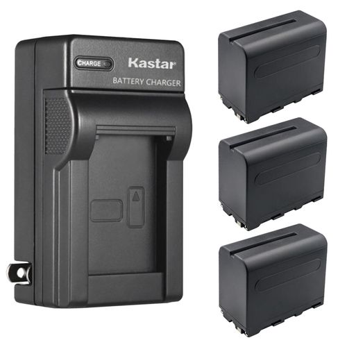 Kastar 3-Pack NP-F960 / NP-F970 Battery and AC Wall Charger Replacement for Feelworld FW279 7 Inch 2200nit Ultra Bright, FW279S 7 INCH Ultra Bright 2200NIT Daylight VIEWABLE DSLR Camera Field Monitor
