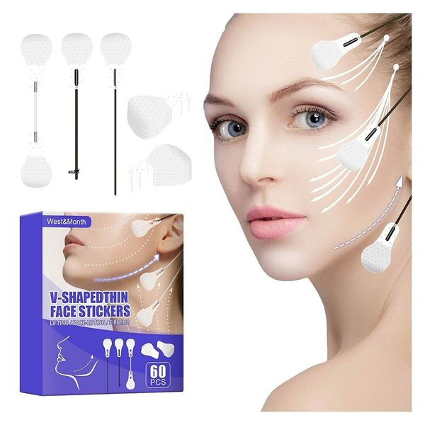 60PCS Face Lifting Patch Invisible V line Facelift Patch Tapes Bands Waterproof