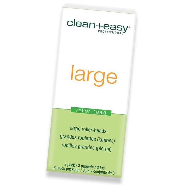 Clean + Easy Large Roller Heads for Roll-On Wax Refill, Disposable and Easy to Attach, for Easy Wax Application on Legs and Body, At-home, Self and DIY Waxing, Travel-size, 3 Roller Heads - 1 Pack