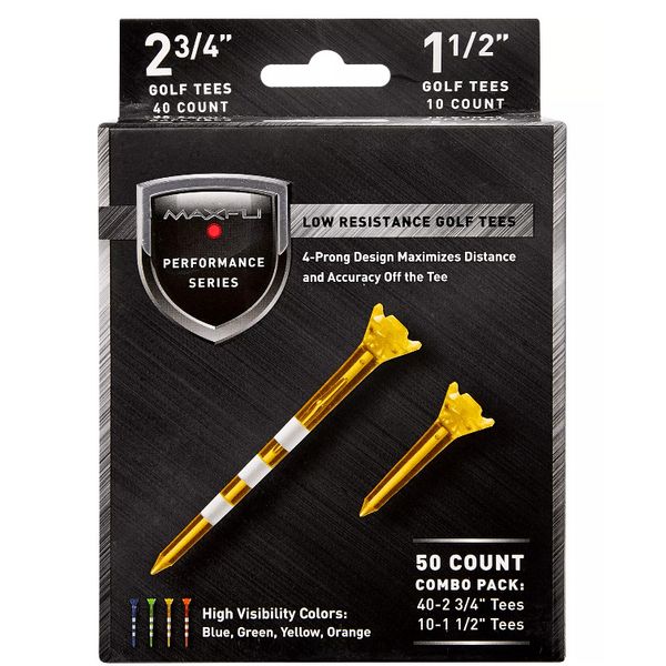 Golf Tees MAXFLI Performance Series Low Resistance -  2 3/4" & 1 1/2" - 50 pack
