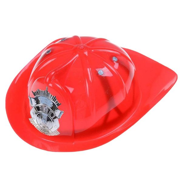 Toyvian Kids Firefighter Hat Fire Safety Hat Toy Plastic Role Play Safety Helmet Toy Cosplay Performance Props Clothing Accessories for Kids Playing (Red)