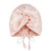 OLESILK 22 Momme Silk-Bonnet for Sleeping, 22 Momme 100% Mulberry Silk Sleep Cap for Women, Silk Hair Wrap for Curly Hair, Pink