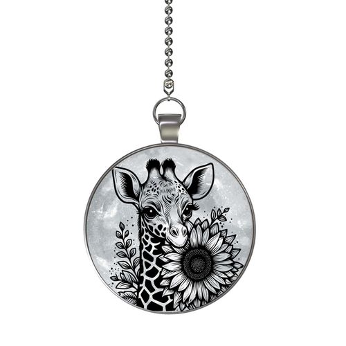 Single Sided Giraffe Sunflower Moon Pendant Fan Pull Glow in The Dark – Whimsical Decor