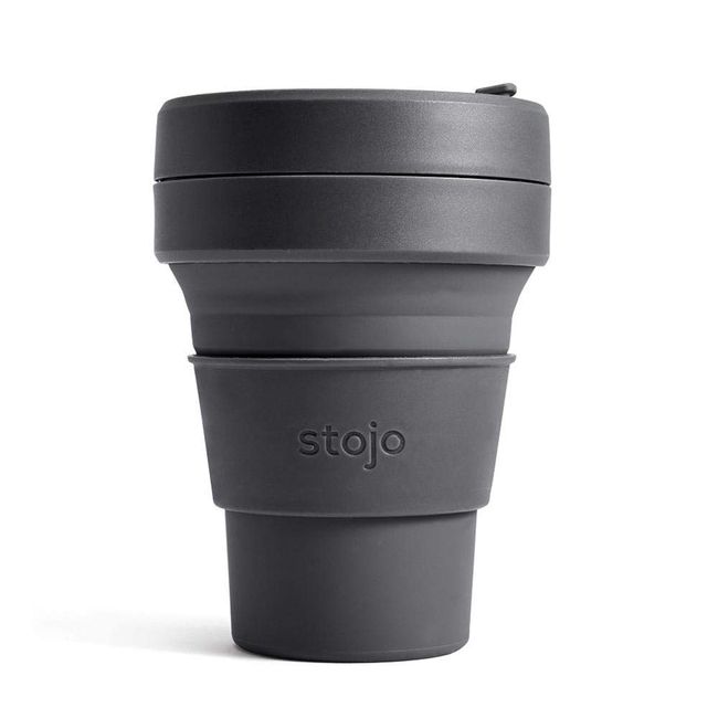 Mindart Stojo Folding Tumbler, BIGGIE 12.0 fl oz (355 ml), Diameter 3.5 x H 5.0 inches (90 x 127 mm), Carbon