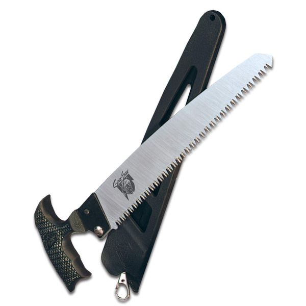 Outdoor Edge GrizSaw - Lightweight T-Handle Fixed Blade Outdoor-Hunting Saw with 8.0", 65Mn Spring Steel Blade for Cutting Tough Bone and Wood and Locking Zytel Sheath with Swivel Clip Belt Attachment