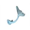 Rustic Dark Blue Whitewashed Cast Iron Decorative Whale Hook 5" - Decorative Wa