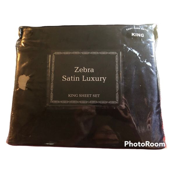 New King Size Zebra Satin Sheets