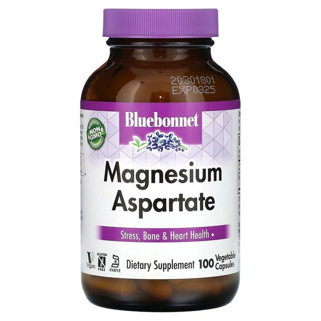 Bluebonnet Nutrition Magnesium Aspartate Veg Capsules 100, 200