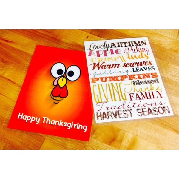 Fall Thanksgiving Gobble Face Front Back Cover Set 4 use w Erin Condren Planner